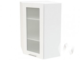 Угловой шкаф со стеклом Валерия-М ШВУС-599 (Белый глянец/Белый/верхний/высокий) в Колпашево - kolpashevo.katalogmebeli.com | фото